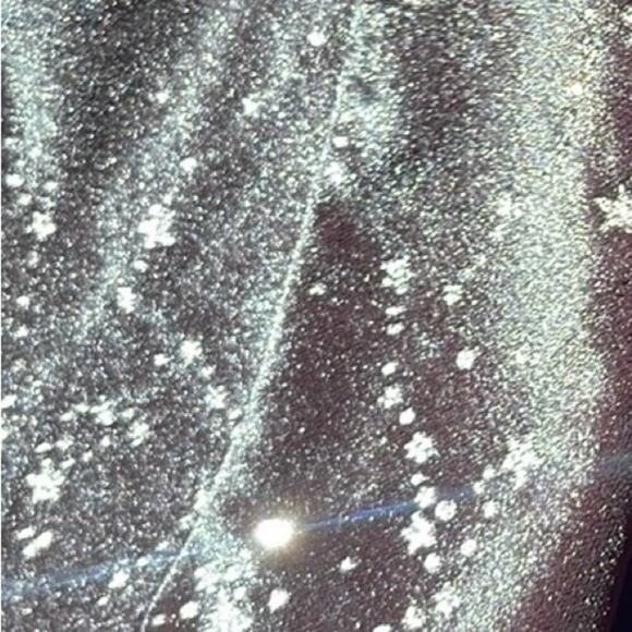 Zapaka Black Star Print Wrap Maxi Dress Sparkly Celestial Size 6 - Picture 7 of 16